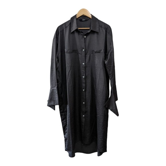 TOV Los Angeles Satin Midi Dress Black 44 - Picture 2 of 7